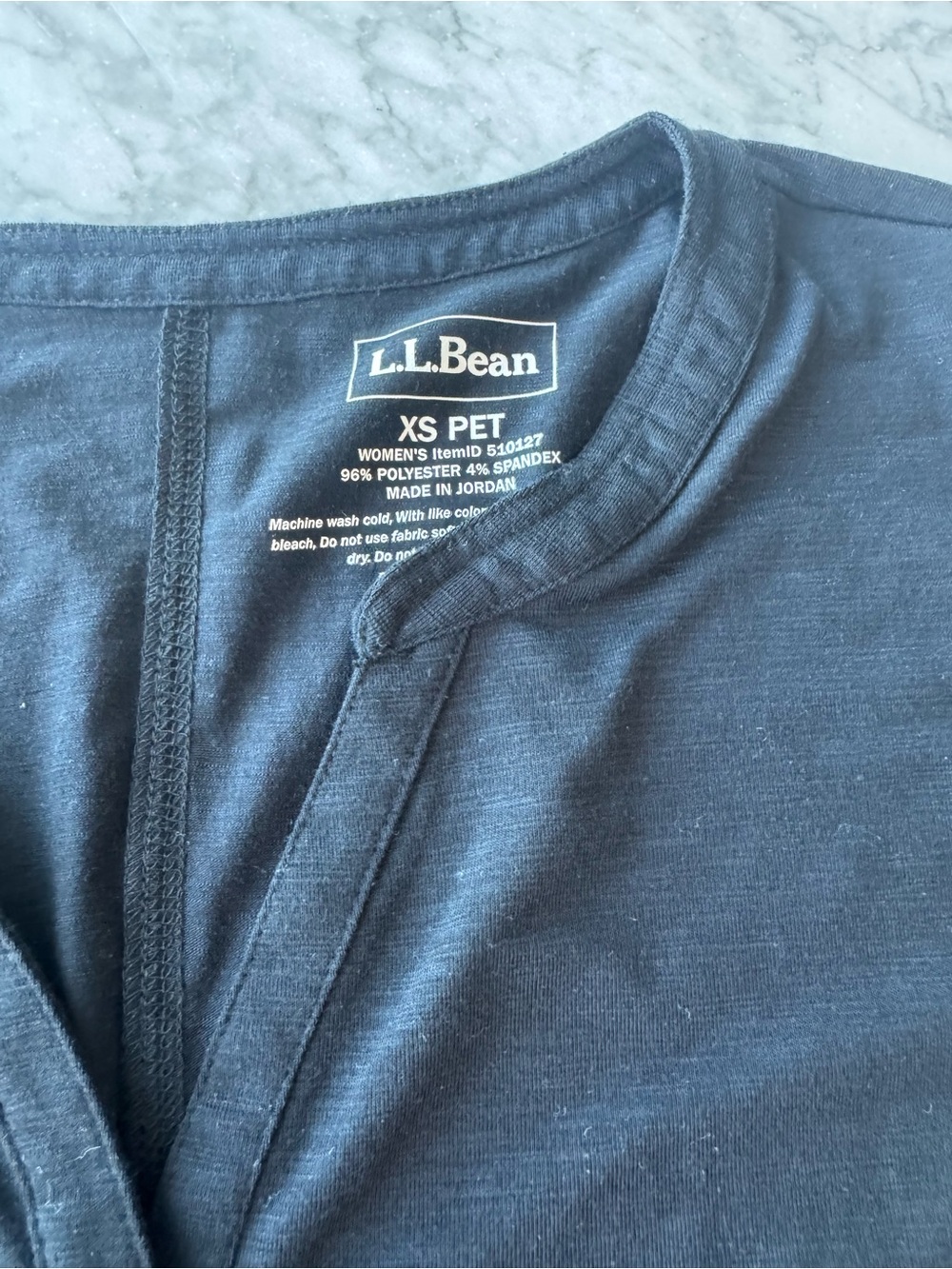 L.L. Bean Women's Black Short Sleeve Henley Tee View 3